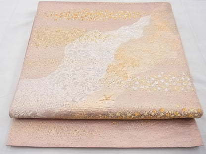 平和屋着物◎太鼓柄袋帯 花鳥唐草文 金銀糸 逸品 BAAF5344th