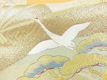 平和屋着物■六通柄袋帯 琳派蒔絵桧扇 金糸 逸品 DAAF3013sf