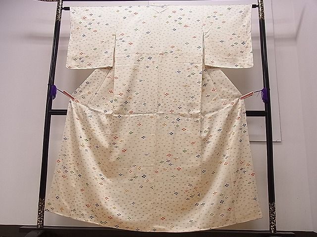 上質な小紋袷着物　孔雀菱　鳥文様 平和屋着物□上質な小紋 吉祥菱文 逸品 未使用 CAAF0801ng