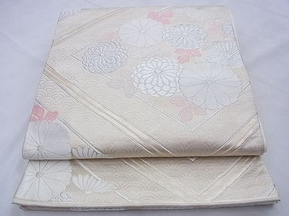 平和屋着物◎六通柄袋帯 唐織 綾にしき 花菱文様 金銀糸 逸品 BAAF4201xa