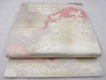 平和屋着物◎六通柄袋帯 京錦 道長花文 金銀糸 逸品 BAAF4228xa