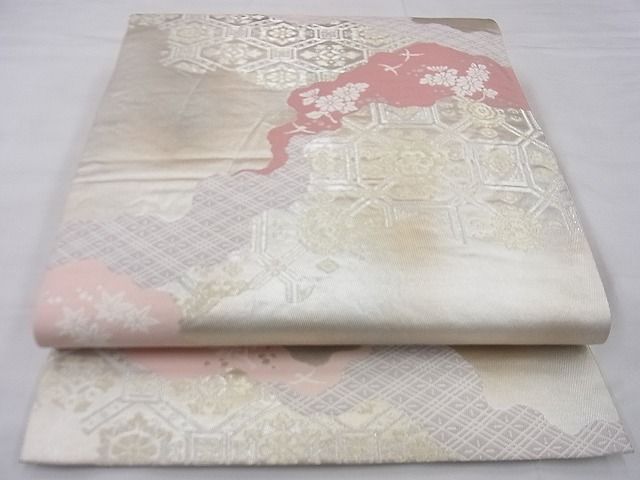 平和屋着物◎六通柄袋帯 京錦 道長花文 金銀糸 逸品 BAAF4228xa