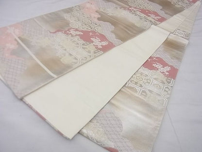 平和屋着物◎六通柄袋帯 京錦 道長花文 金銀糸 逸品 BAAF4228xa