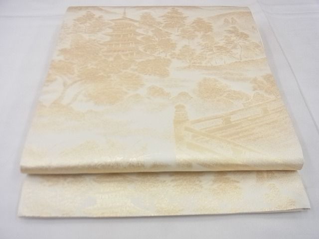 平和屋着物◎六通柄袋帯 御室の塔 金糸 逸品 BAAF4247xa