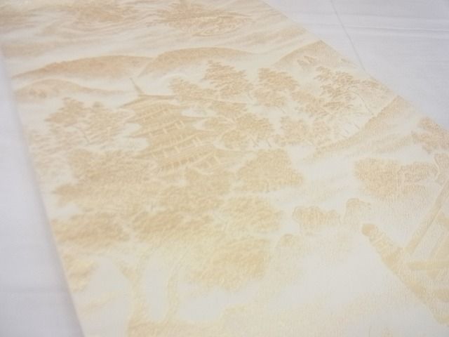 平和屋着物◎六通柄袋帯 御室の塔 金糸 逸品 BAAF4247xa
