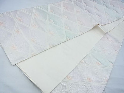 平和屋着物◎六通柄袋帯 唐織 菱松葉文様 金銀糸 逸品 BAAF7444wk