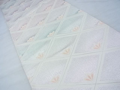 平和屋着物◎六通柄袋帯 唐織 菱松葉文様 金銀糸 逸品 BAAF7444wk