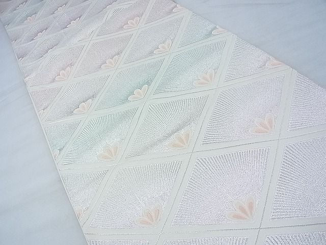 平和屋着物◎六通柄袋帯 唐織 菱松葉文様 金銀糸 逸品 BAAF7444wk