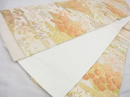 平和屋着物◎西陣 六通柄袋帯 唐織 エ霞吉祥花文 金糸 逸品 BAAF7449wk