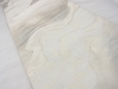 平和屋着物◎六通柄袋帯 錦彩綴れ 華重ね 銀糸 逸品 BAAF7462wk