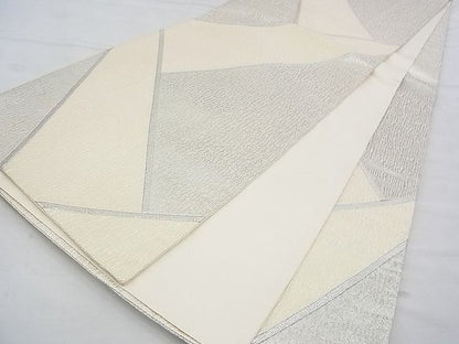 平和屋着物◎六通柄袋帯 切嵌文様 銀糸 逸品 BAAF4301xa