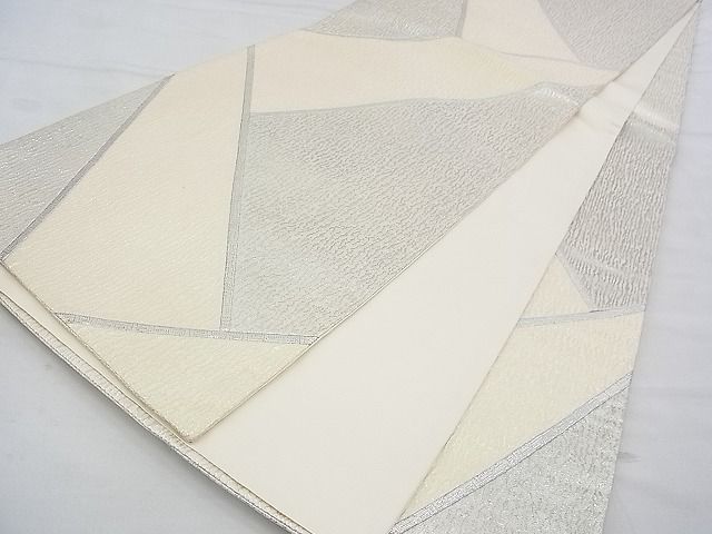 平和屋着物◎六通柄袋帯 切嵌文様 銀糸 逸品 BAAF4301xa