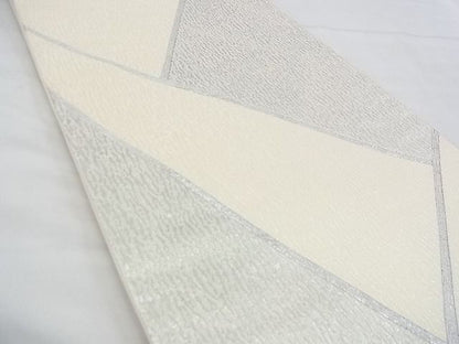 平和屋着物◎六通柄袋帯 切嵌文様 銀糸 逸品 BAAF4301xa