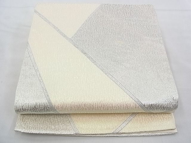 平和屋着物◎六通柄袋帯 切嵌文様 銀糸 逸品 BAAF4301xa