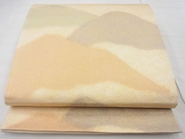 平和屋着物◎全通柄袋帯 砂子綴れ 重ね山文様 金糸 逸品 BAAF7473wk