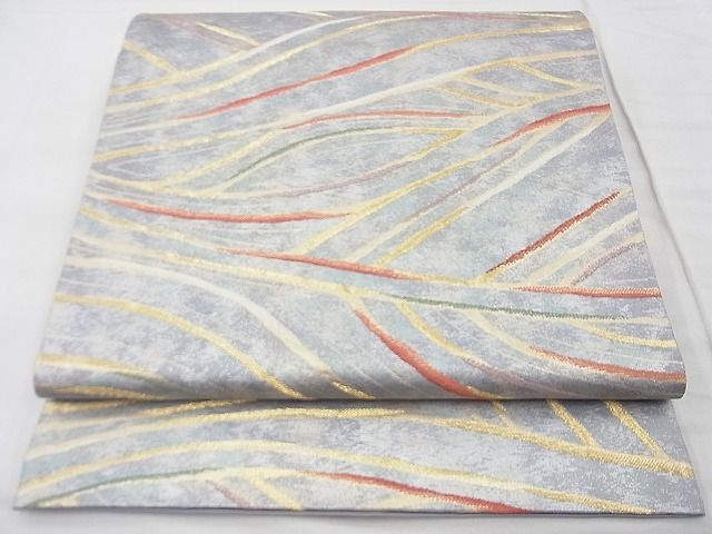 平和屋着物◎六通柄袋帯 立波文様 金彩 逸品 BAAF7481wk