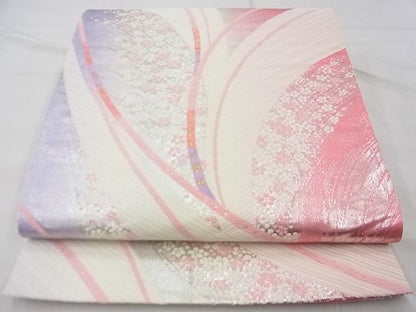 平和屋着物◎六通柄袋帯 唐織 花流し 金銀糸 逸品 BAAF7483wk