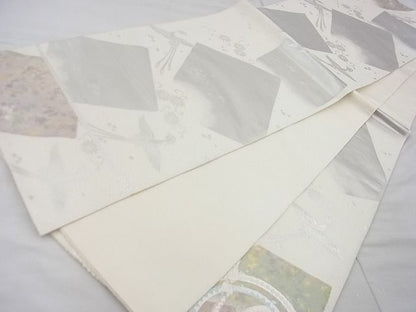 平和屋着物◎六通太鼓柄袋帯 駒刺繍 鳳凰結紐丸文 金銀糸 逸品 BAAF7485wk
