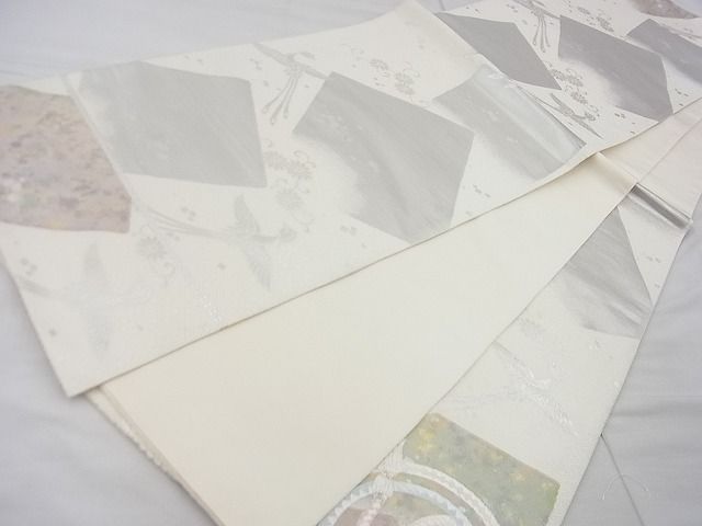 平和屋着物◎六通太鼓柄袋帯 駒刺繍 鳳凰結紐丸文 金銀糸 逸品 BAAF7485wk