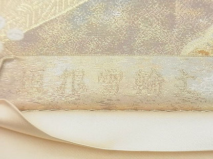 平和屋着物◎六通柄袋帯 唐織 垣根雪輪文 金糸 逸品 BAAF7486wk