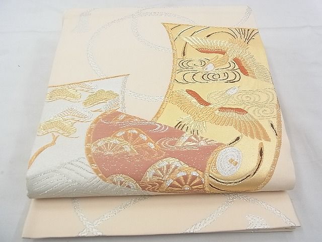 平和屋着物◎六通柄袋帯 唐織 飛鳥絵巻文 金銀糸 逸品 BAAF4311xa