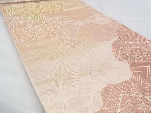 平和屋着物◎六通柄袋帯 道長花唐草文 金銀彩 逸品 CAAF2827ca