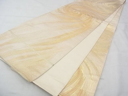 平和屋着物◎六通柄 本袋帯 流水文 金糸 逸品 BAAF4326xa