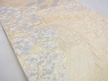 平和屋着物◎六通柄袋帯 名勝風景文 金糸 逸品 BAAF4389xa