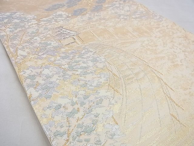 平和屋着物◎六通柄袋帯 名勝風景文 金糸 逸品 BAAF4389xa