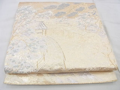 平和屋着物◎六通柄袋帯 名勝風景文 金糸 逸品 BAAF4389xa