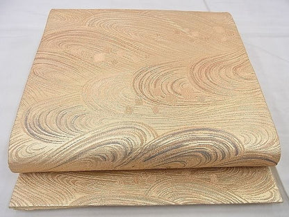 平和屋着物◎六通柄袋帯 流水箔散らし文様 金糸 逸品 BAAF4395xa