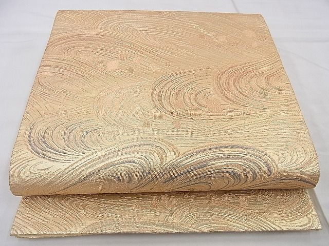 平和屋着物◎六通柄袋帯 流水箔散らし文様 金糸 逸品 BAAF4395xa