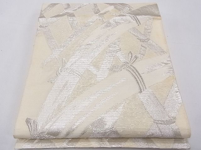 平和屋着物■夏物 六通柄袋帯 籬文 銀糸 逸品 CAAE8447fb