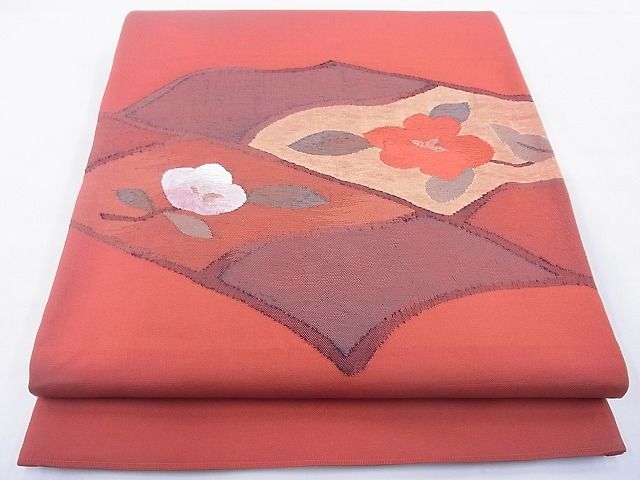 平和屋着物◎太鼓柄袋帯 草花文 逸品 BAAF5481cm