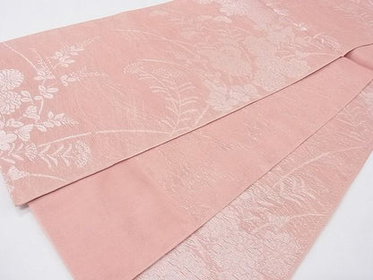 平和屋着物■夏物 六通柄袋帯 草花文 銀糸 逸品 CAAE8476fb
