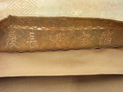 平和屋着物◎六通柄袋帯 慶長漆宝箔 金糸 引箔 逸品 BAAE8763cm