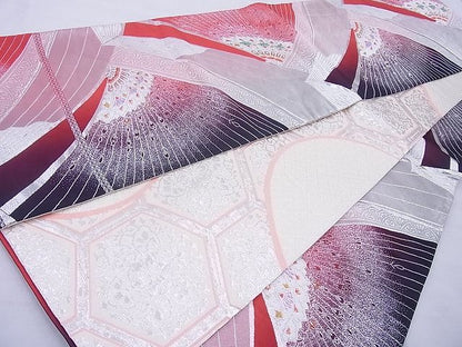 平和屋着物◎全通柄袋帯 唐織 飾花文様 金銀糸 逸品 BAAE8774cm