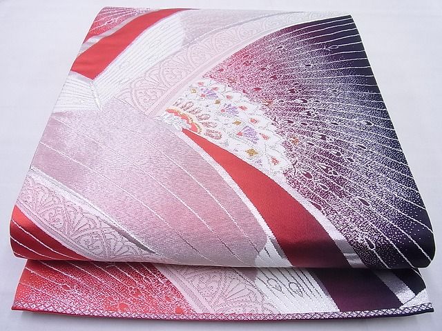 平和屋着物◎全通柄袋帯 唐織 飾花文様 金銀糸 逸品 BAAE8774cm