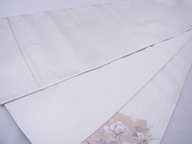 平和屋着物◎佐賀錦　太鼓柄袋帯　色紙散らし花文　金銀糸　逸品　BAAG1629cm