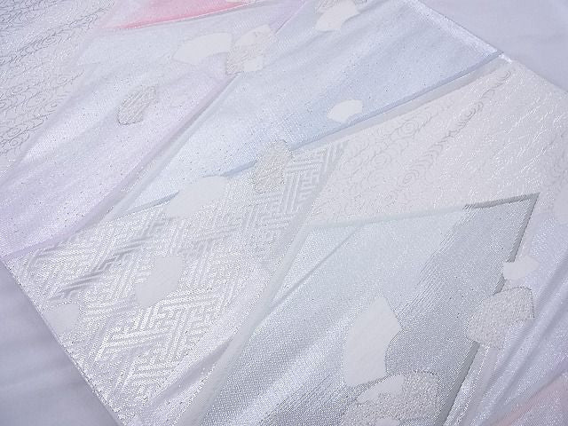 平和屋着物◎西陣 六通柄袋帯 唐織 地紙吉祥文 輝彩錦 銀糸 逸品 BAAE8707cm