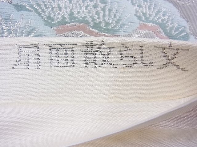 平和屋着物◎六通柄袋帯 唐織 扇面散らし プラチナ箔 逸品 BAAE8725cm