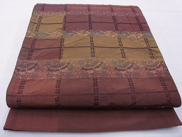 平和屋着物◎西陣 全通柄袋帯 横段花蝶 逸品 BAAE8730cm