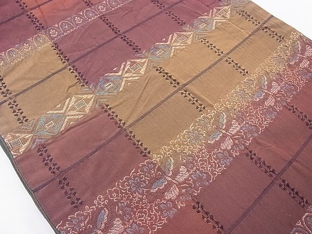 平和屋着物◎西陣 全通柄袋帯 横段花蝶 逸品 BAAE8730cm