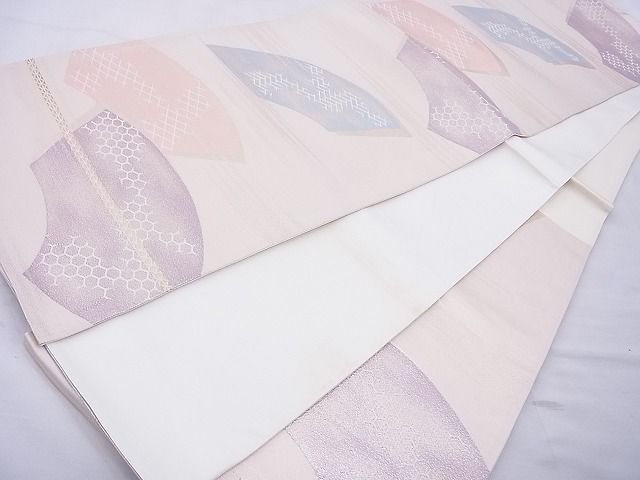 平和屋着物◎六通柄袋帯 地紙重ね 金糸 逸品 BAAE8735cm