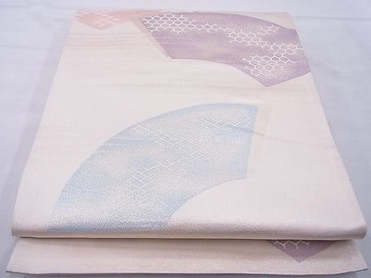 平和屋着物◎六通柄袋帯 地紙重ね 金糸 逸品 BAAE8735cm
