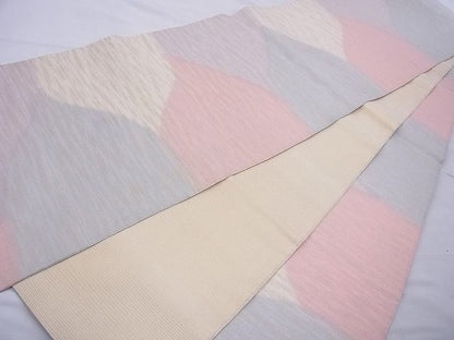 平和屋着物◎全通柄袋帯 霞文 金通し地 逸品 BAAE8747cm
