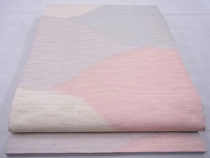 平和屋着物◎全通柄袋帯 霞文 金通し地 逸品 BAAE8747cm