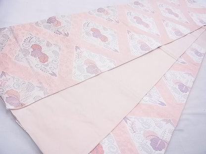平和屋着物◎六通柄袋帯 唐織 花菱文 銀糸 逸品 BAAE8750cm