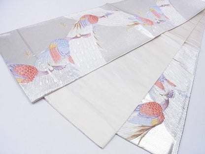 平和屋着物■六通柄袋帯 雲重ね鳳凰草花文 金糸 逸品 CAAE9144hy