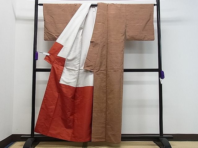 平和屋着物■上質な紬 格子柄 逸品 CAAE7836gh